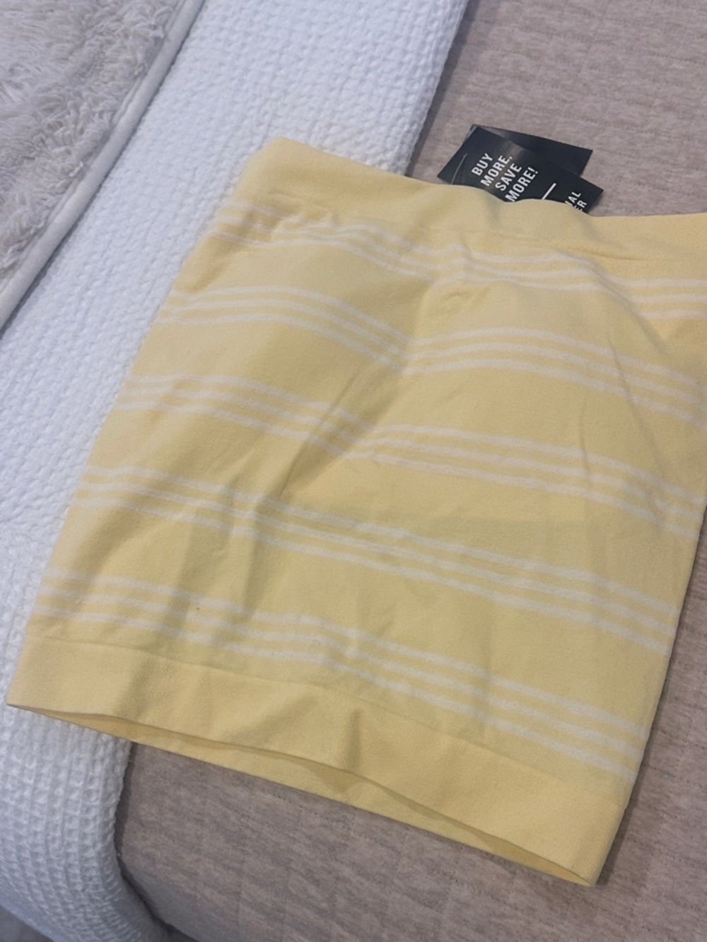 Sunny Yellow Striped Knit Mini Skirt